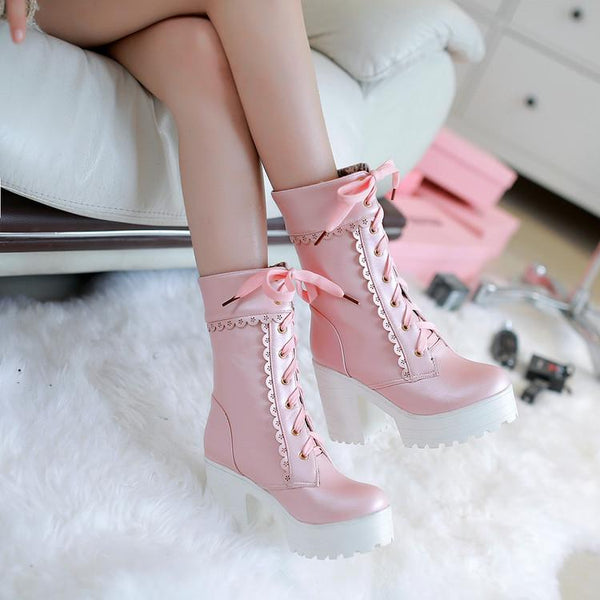 Japanese Kawaii Lolita Heels Boots AD0207