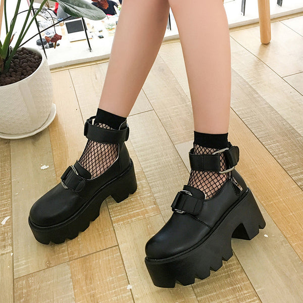Black Punk Platform Shoes AD0073