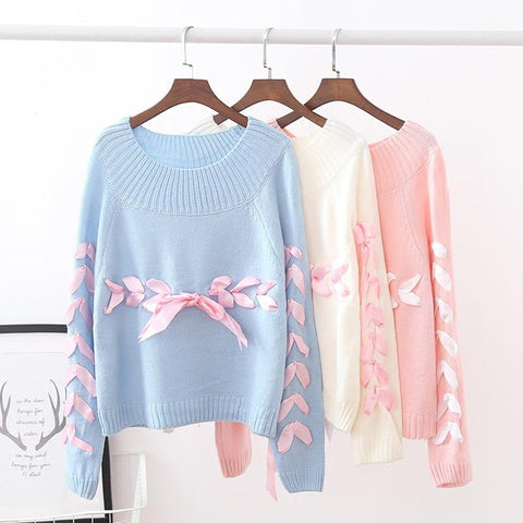 Blue/pink/white sweater AD0326
