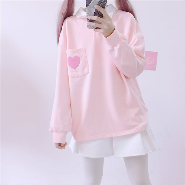 Cute Love Embroidered Sweatshirt AD10352