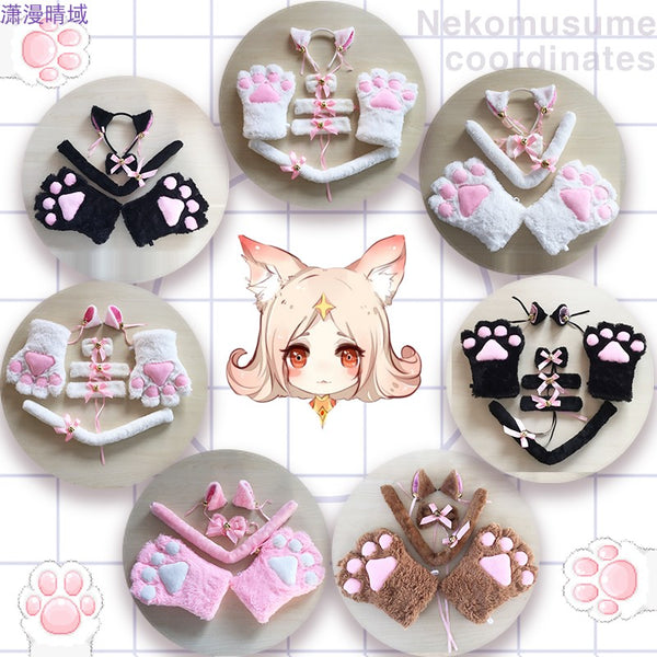 Cosplay Cat Gloves Ear Set AD10451