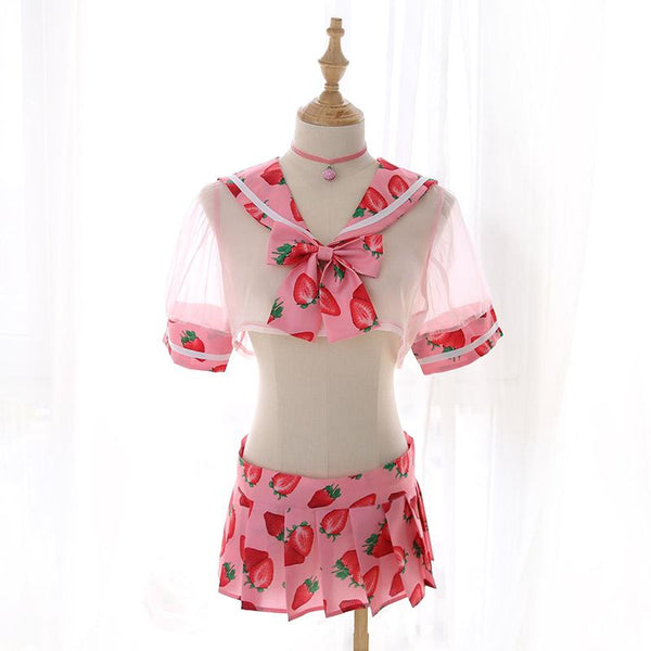 Strawberry Uniform Shirt + Skirt Outfit AD10060