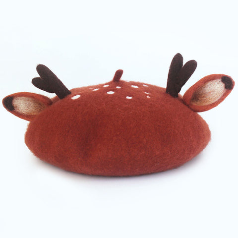 Cute Lovely Antlers Woollen Beret AD10287