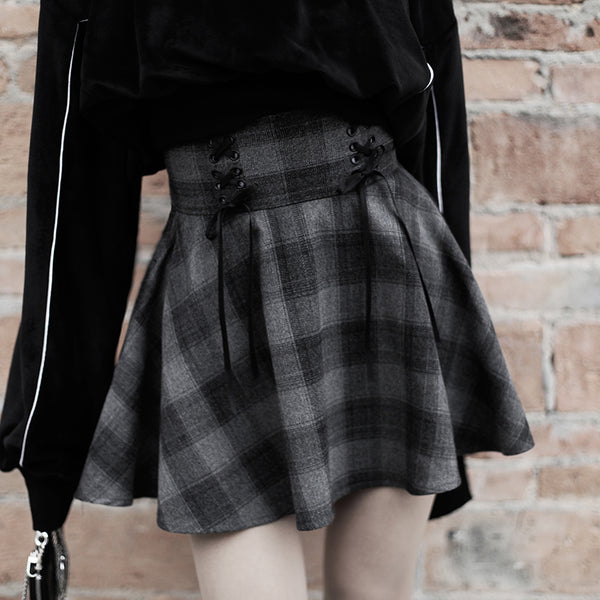 Lolita Grid Skirt AD11559