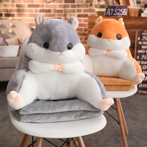 Hamster Throw Pillow + Blanket Set AD10501