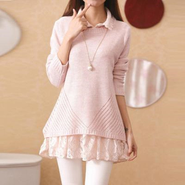 Sweet Lace Sweater Two-Piece AD10216