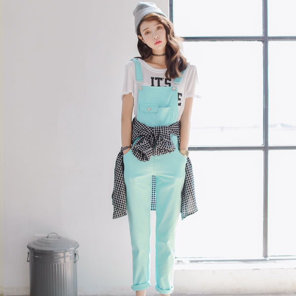 Candy Color Strap Overalls AD10265