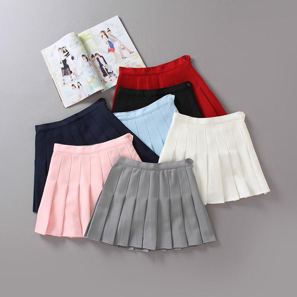 High Waist College Wind Tennis Pleated Skirt AD10098