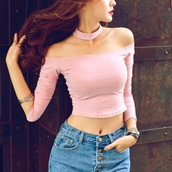 Fashion Off-The-Shoulder T-shirt AD10387