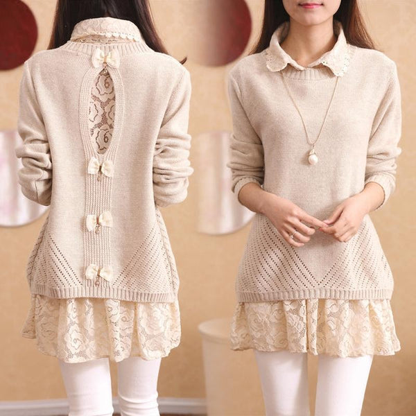 Sweet Lace Sweater Two-Piece AD10216