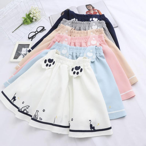 Navy/White Cat's Paw Straps Skirt AD0229