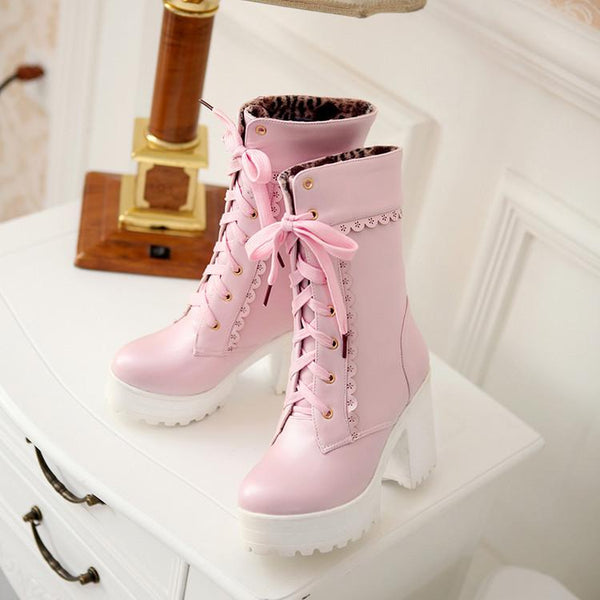 Japanese Kawaii Lolita Heels Boots AD0207