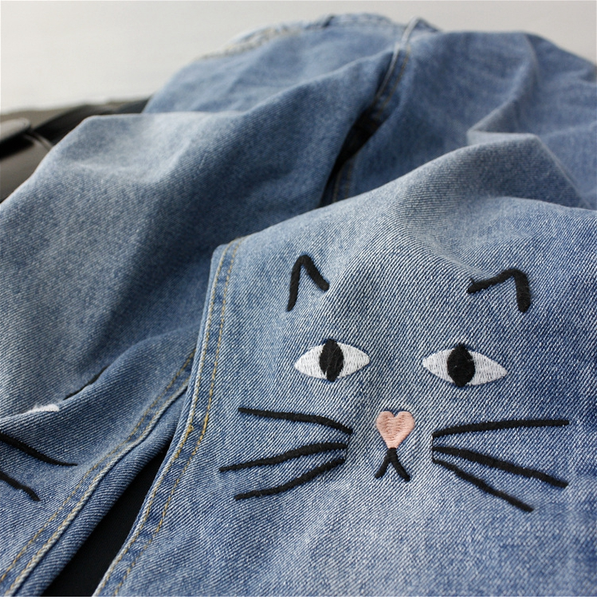 Cute Cat Printing Jeans PantsAD0215