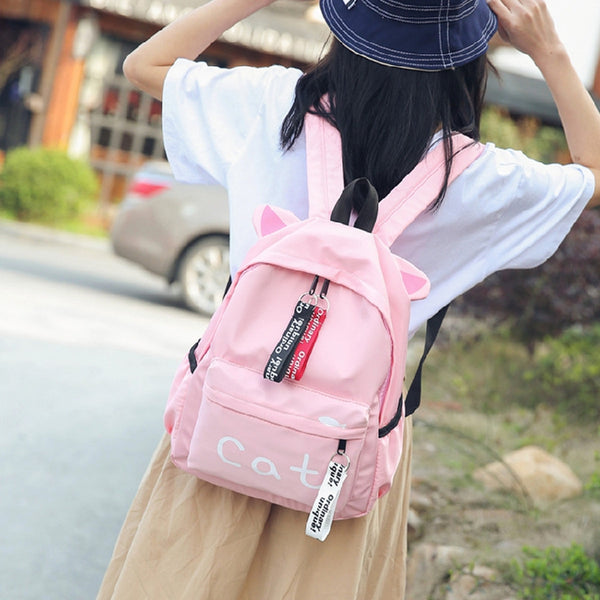 Cat Ear Canvas Backpack AD11784