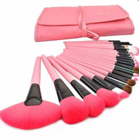 24Pcs Cute Makeup Brush Cosmetic Set - Pink AD10362