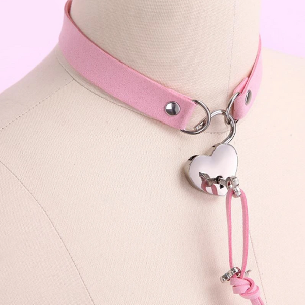 Harajuku Heart Key locker Collar AD11417