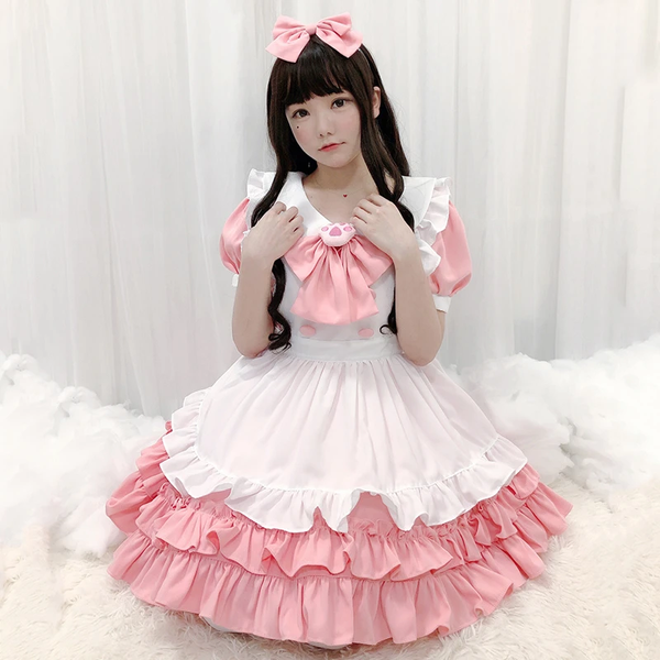 Lolita Pink Maid Dress Suit AD12814