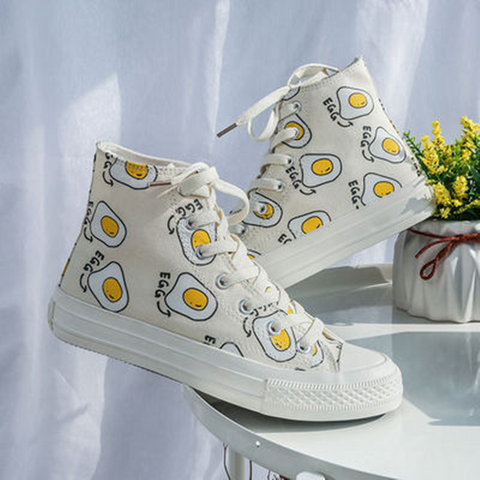 Poached Egg Hand-painted Shoes AD11038