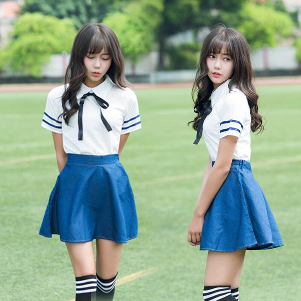 Students Shirt + Skirt Two-Piece Outfit AD10019