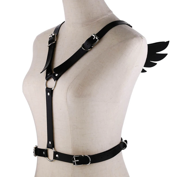Gothic Punk Wings Harness Waist Shoulder Necklace AD10933