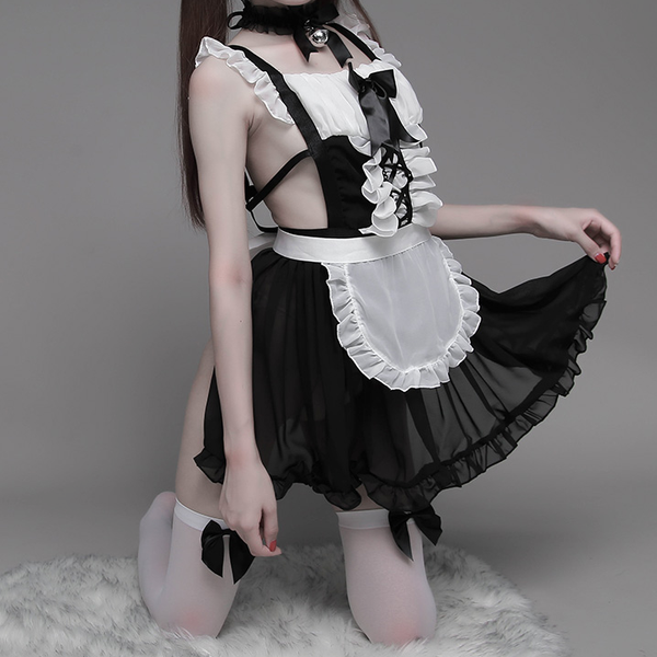 Bow Lace Maid Nightdress Set AD10530
