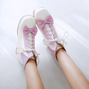 Lolita Bow Cosplay Heels Boots AD10435