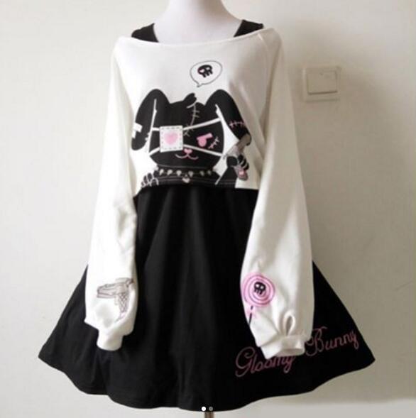 Cute Kawaii Bunny Two-Piece Dress AD10017