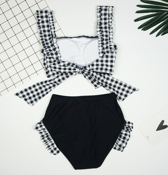 Cute Lattice Bow Swimsuit AD10072