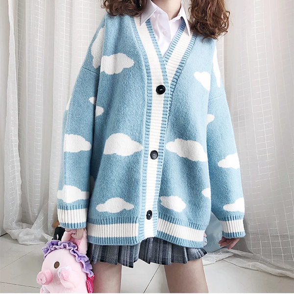 Blue Sky Cloud Sweater Coat AD10466