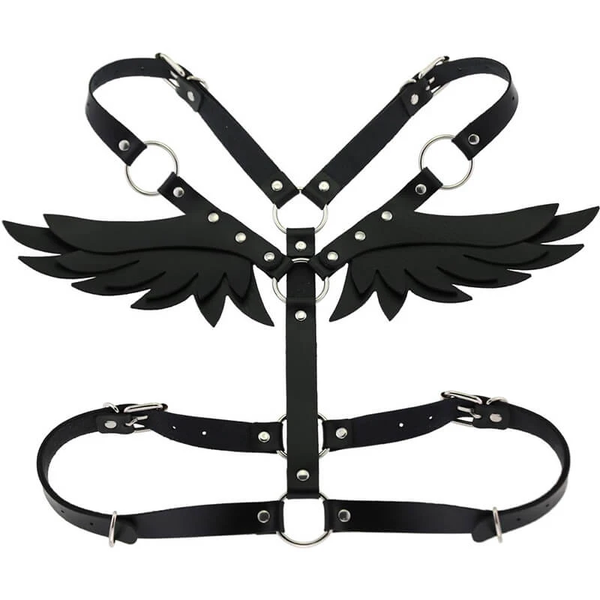 Gothic Punk Wings Harness Waist Shoulder Necklace AD10933