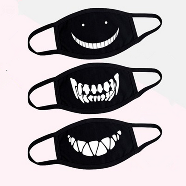 3PCS Black Expression Mask AD11015