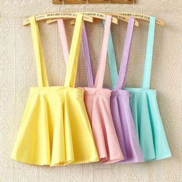 Candy Color Ice Cream Suspenders Skirt AD11980
