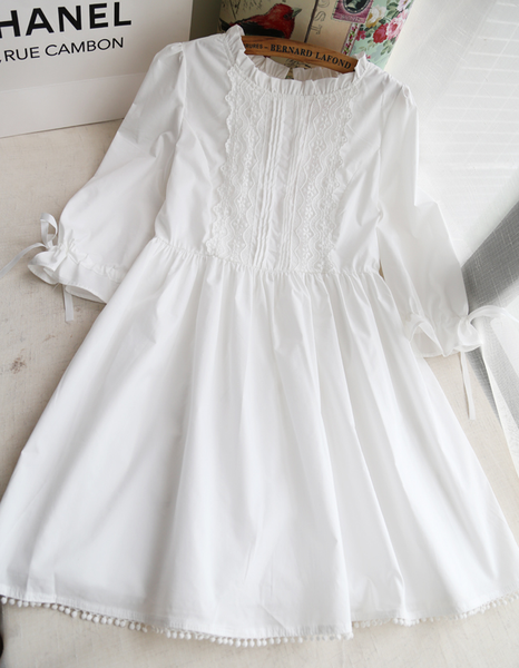 White Japanese Lace Dress AD10423