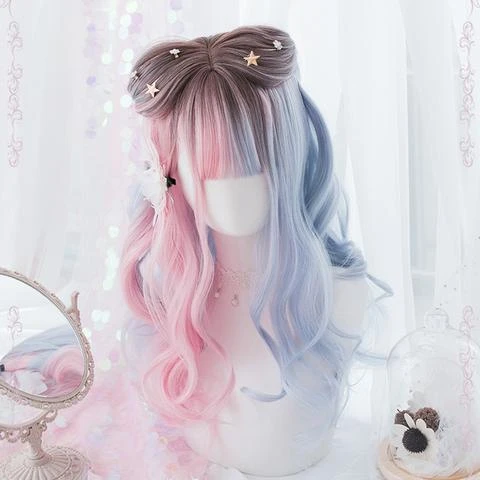 Pink/Blue Gradient Hime Wig AD10628