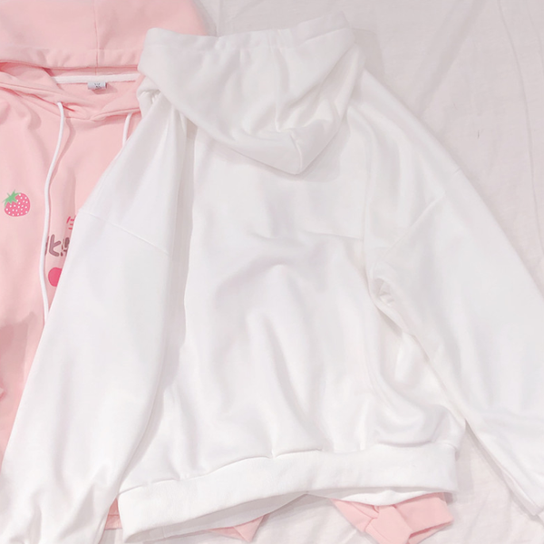 Pink/White Strawberry Hoodie Pullover AD10472