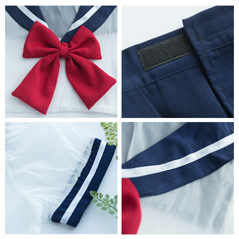 Sexy Transparent Sheer Navy Sailor Short School Uniform Lingerie AD10140