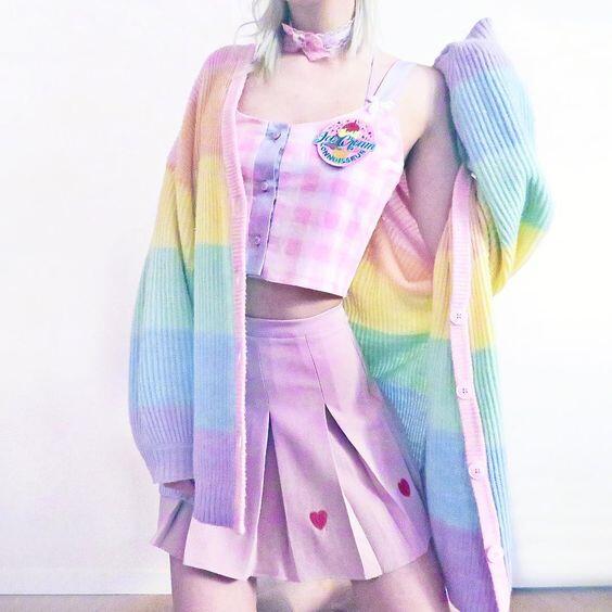 Rainbow Stripe Embroidered Sweater AD10139