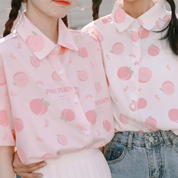 Peach Printed Shirt AD12179
