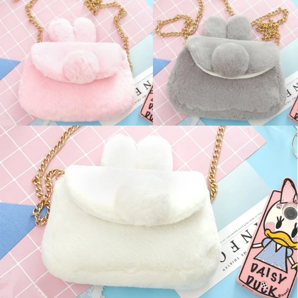Kawaii Plush Bunny Ear Shoulder Bag AD12163