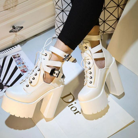 High Heels Strap Platform Shoes AD11419