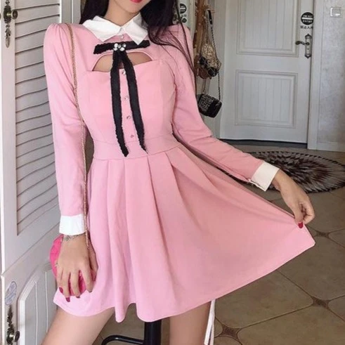 Black/Pink Chic Vintage Dress AD11329