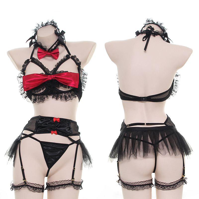 Silky Bow Lace Lingerie AD11206