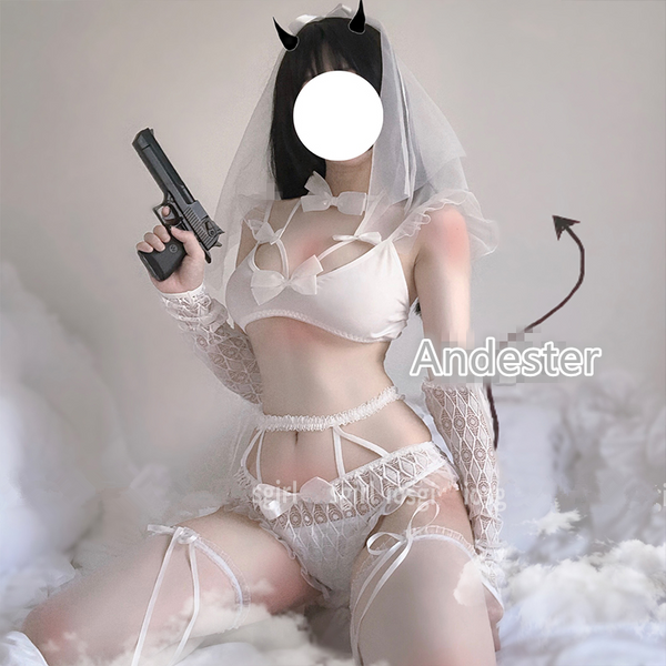 Lingeries Lace Bow Outfit AD10676