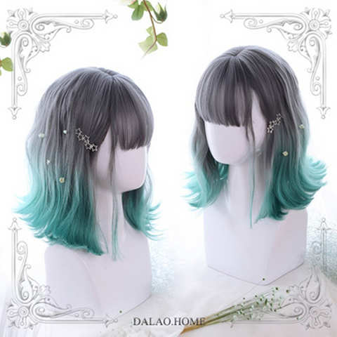 Harajuku Gradient Green Wig AD11392