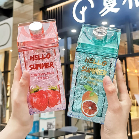 Kawaii Straw Fashion Ice Fruit Water Bottle AD11513