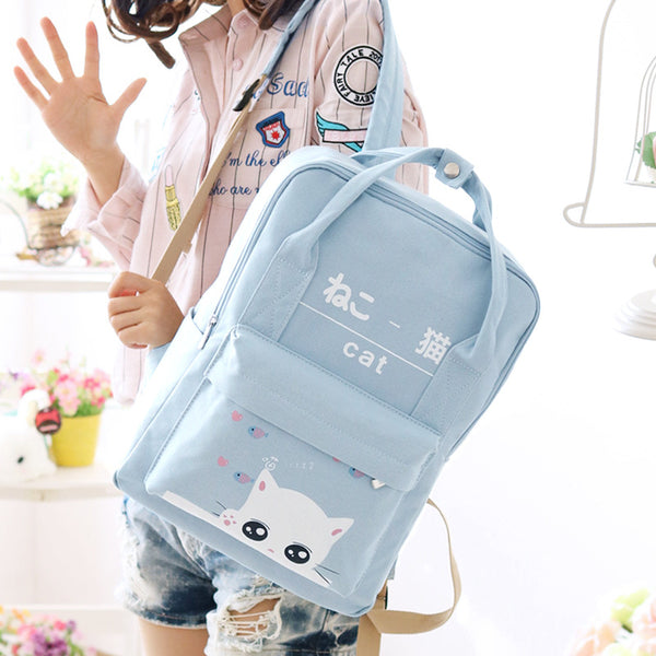 Cute Kawaii Students Cat Backpack AD0061