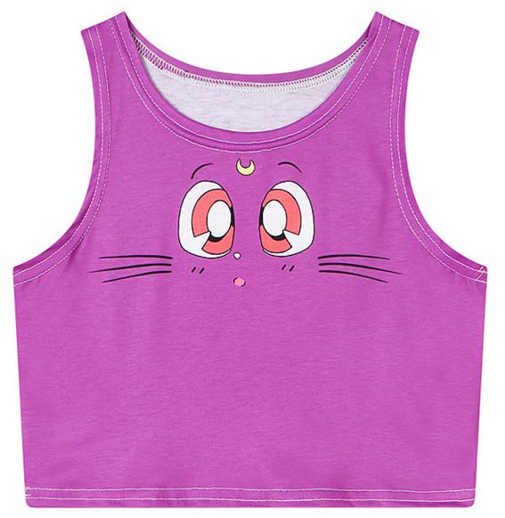 9 Colors Pokemen/Sailor Moon Kitten Crop Tank Top AD10148