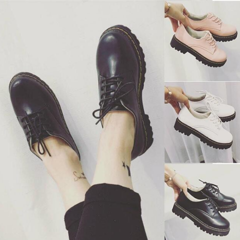 White/Black/Pink Preppy Style Casual Shoes AD10179